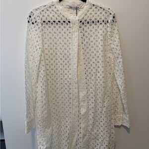 Zara Ivory Eyelet Blouse